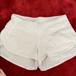 White lululemon short shorts